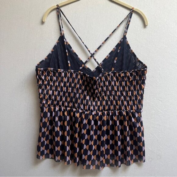 Anthropologie v neck cami peplum top Sz L - Picture 3 of 9